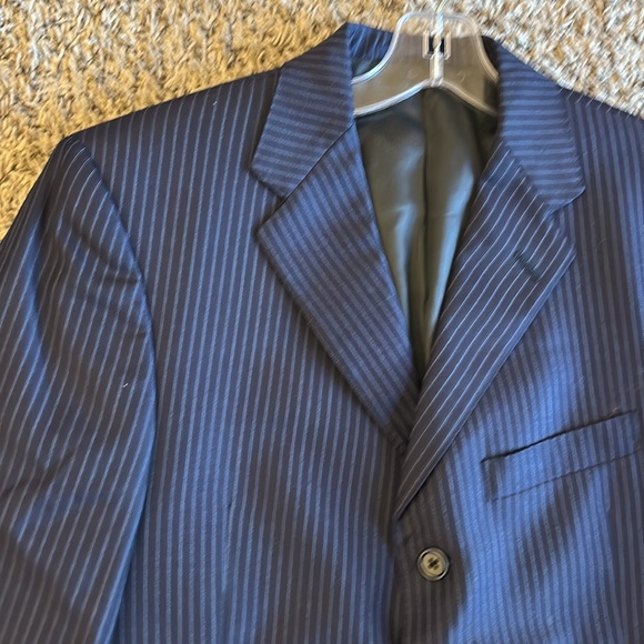 Loro Piano Blue Pinstripe Sport Jacket Blazer Men by Daniel Cremieux Size 38S - Picture 2 of 15
